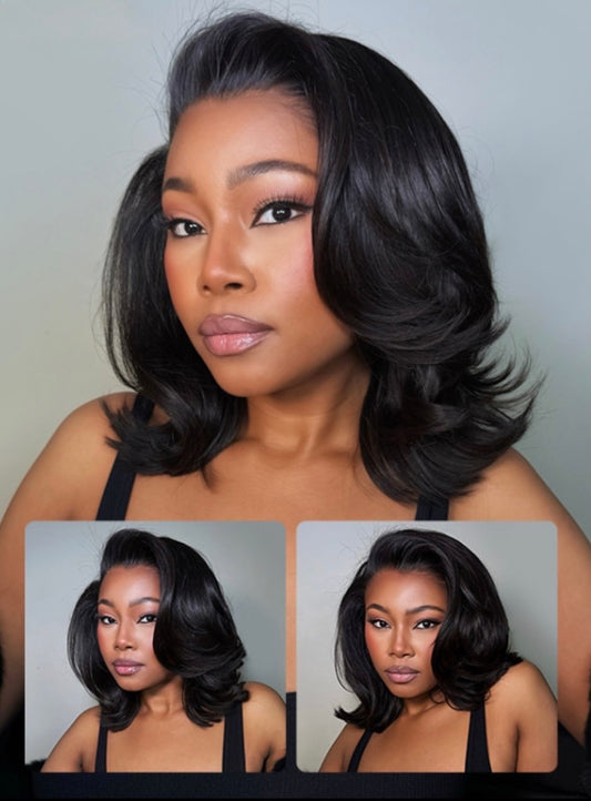 2Trendy Body Wave Bob Human Hair Wig - 13x4 Preplucked Lace Frontal