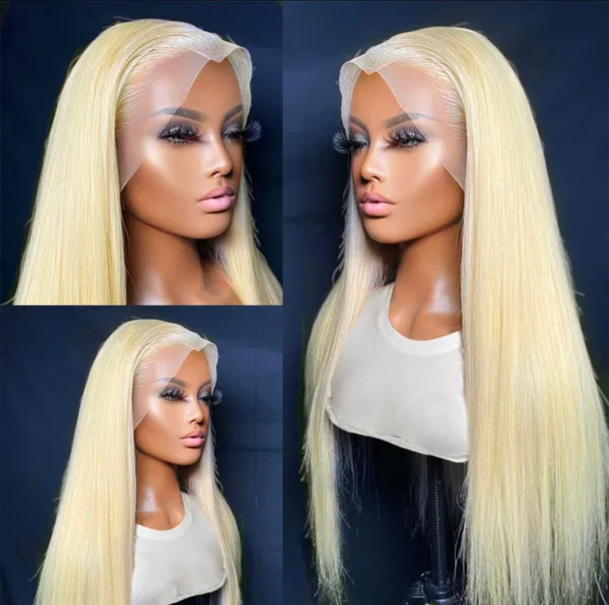 Remy Straight Blonde - Glueless Pre Plucked Lace Human Hair Ready to Go Wig