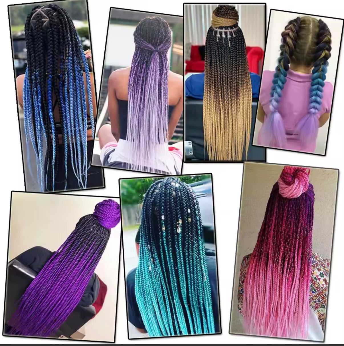 6 Bundles Jumbo Synthetic Braiding Hair - Various Colors Available