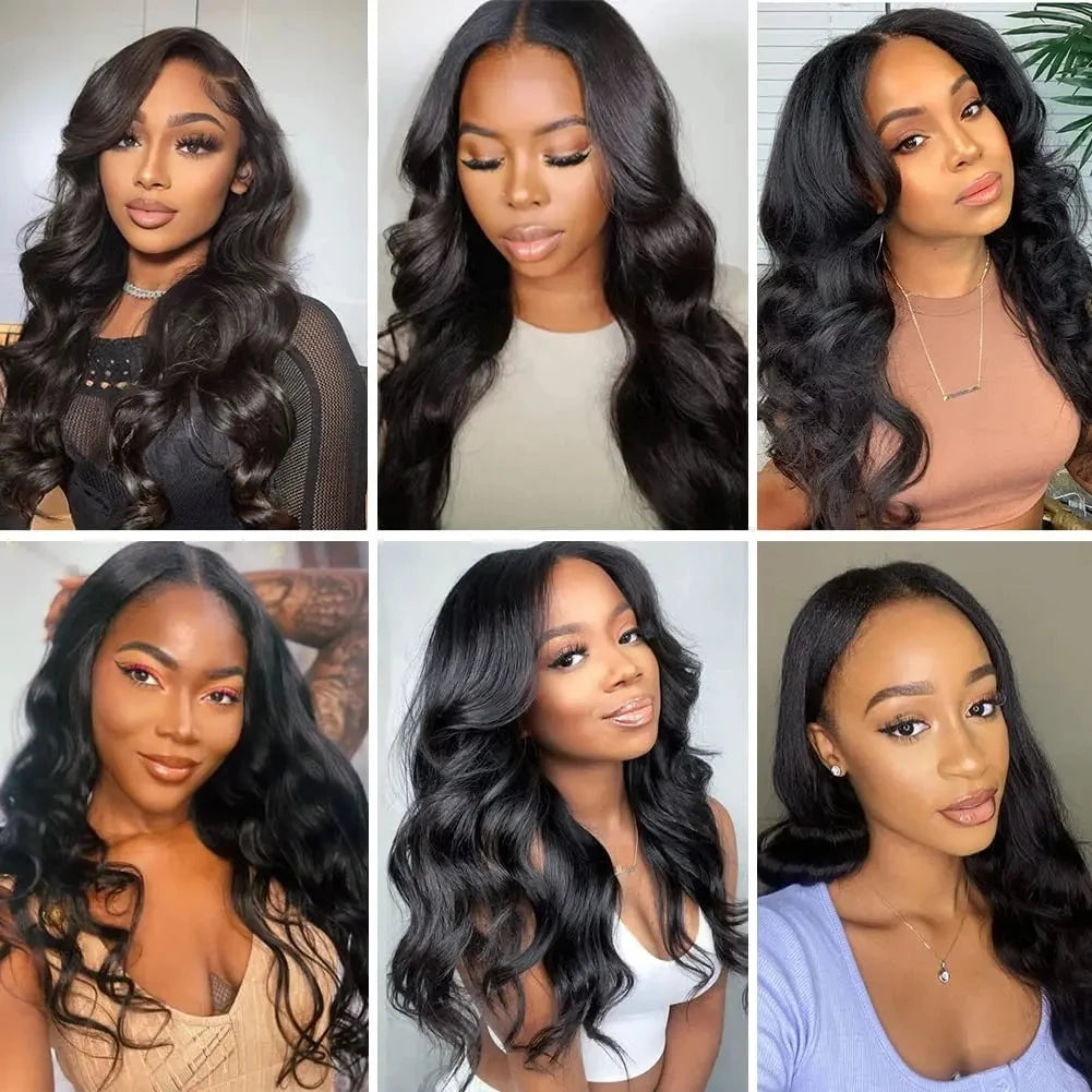 U & V Part Body Wave Human Hair Wigs