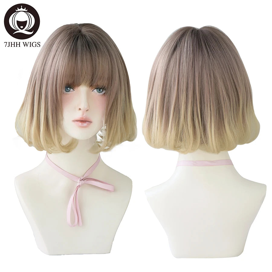 Short Bob Synthetic Wig - Various Colors Available