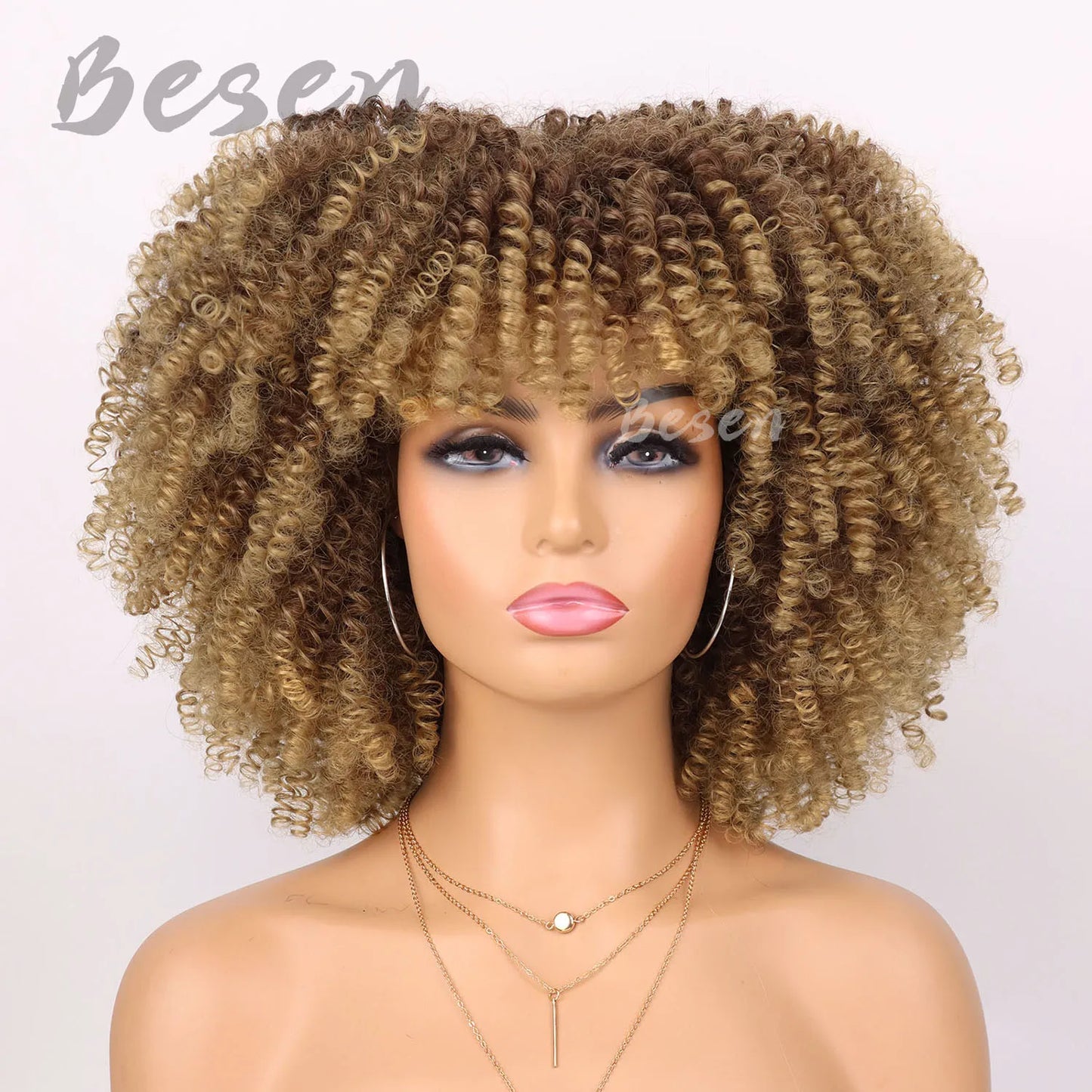 Synthetic Short Kinky Curly Wigs - Various Colors Available
