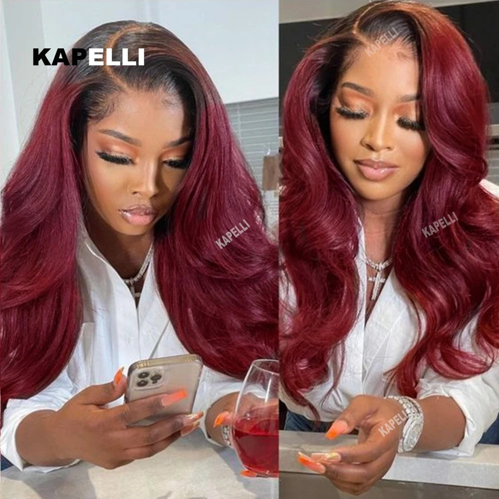 1B99J Body Wave Bundles With Closure Brazilian Human Hair