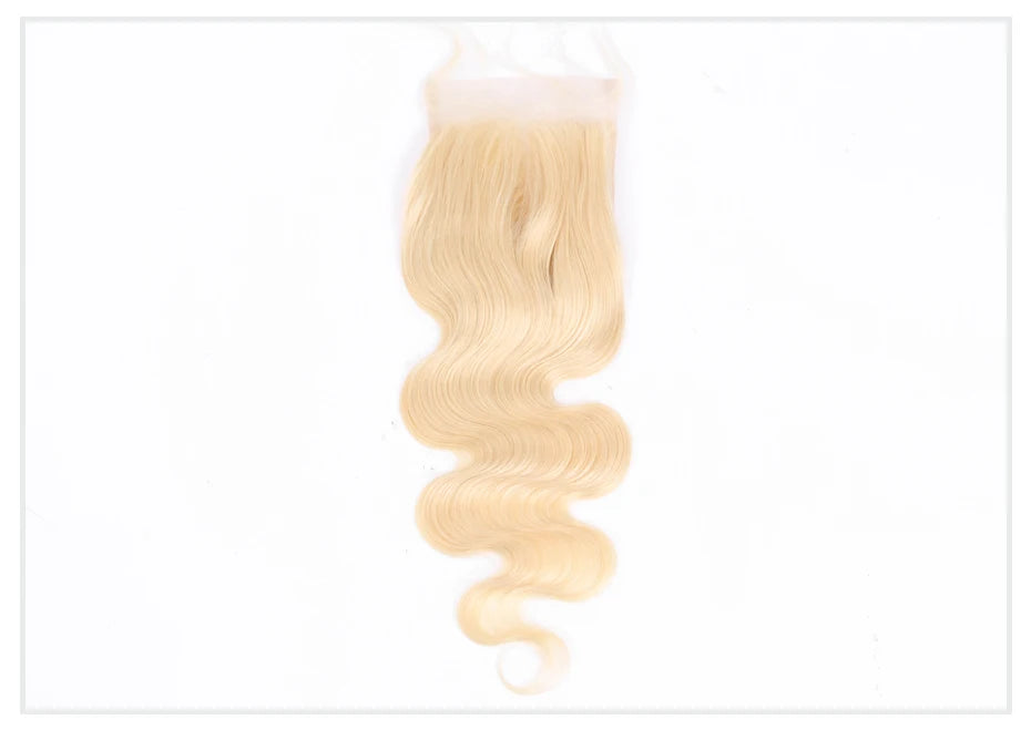 613 Blonde Body Wave HD Lace Frontal or Closure PrePlucked Brazilian Remy Human Hair - Various Options Available