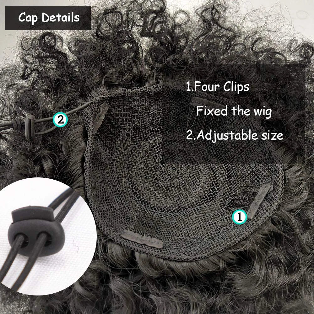 2Pcs Afro Puff Drawstring Ponytail, Synthetic Hair