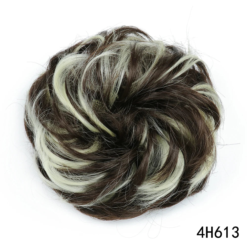 Synthetic Culrly Messy Ponytail Updo Bun with Elastic Band/Scrunchy