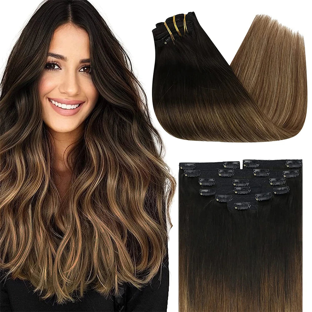 Straight Human Hair Clip Ins - Various Options Available