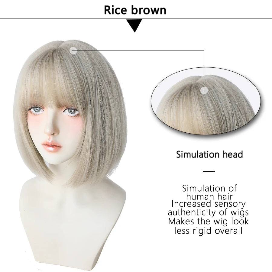 Short Bob Synthetic Wig - Various Colors Available