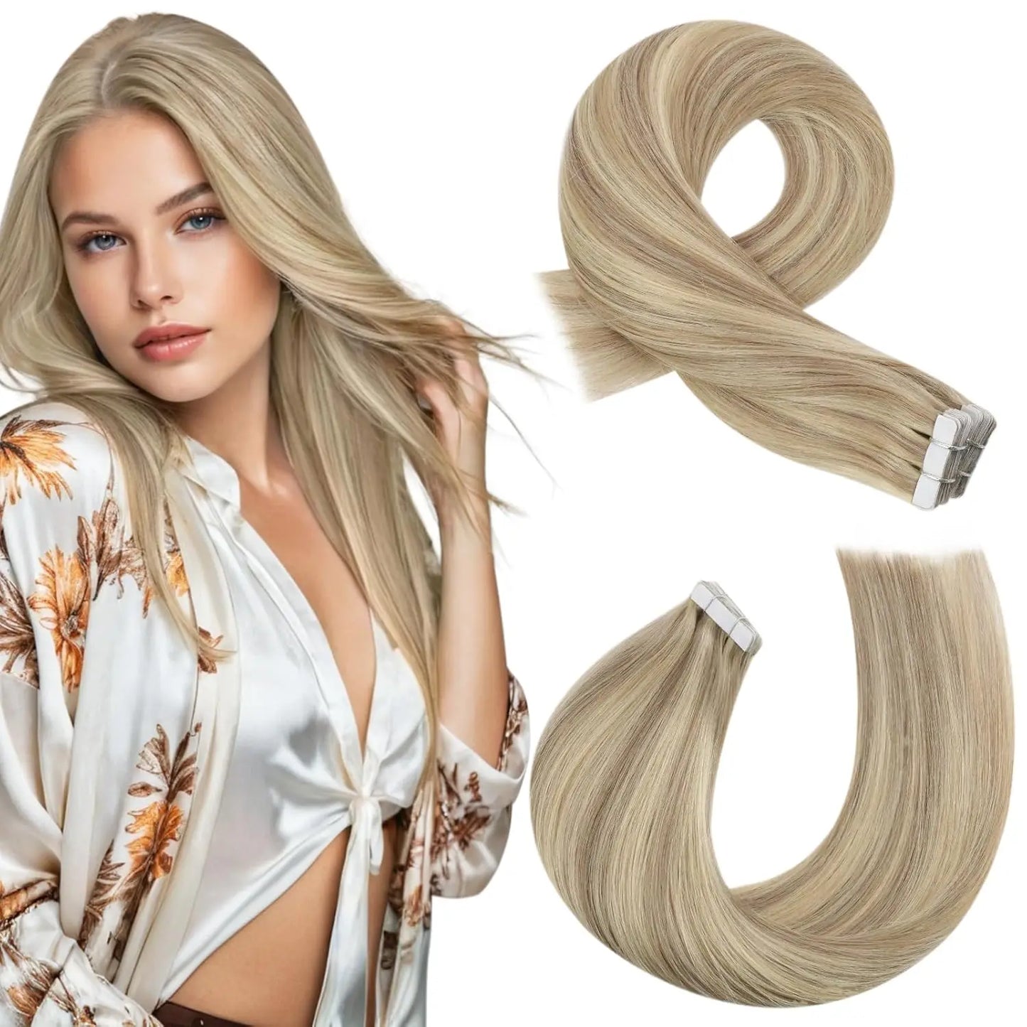 Straight Tape in Human Hair Extensions - Various Colors Available