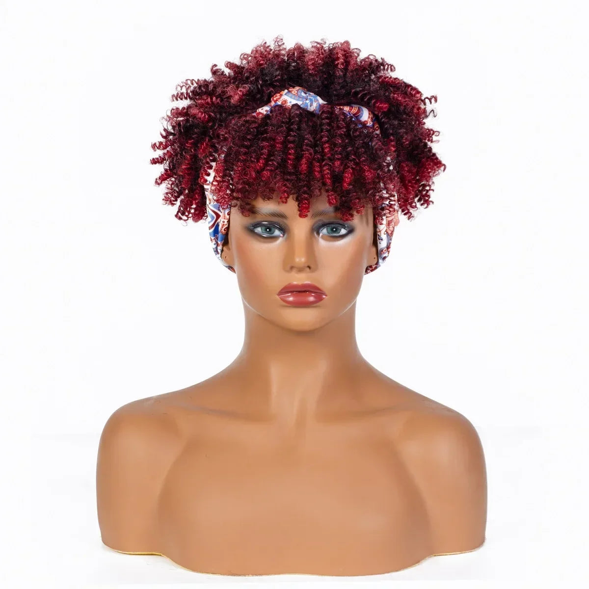 Synthetic Short Kinky Curly Headband Wigs - Various Colors Available