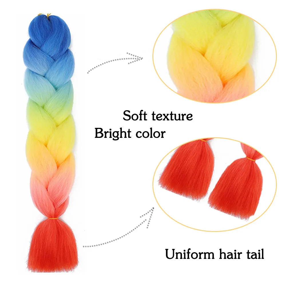 24" Synthetic Yaki Jumbo Braiding Hair - Various Colors Available