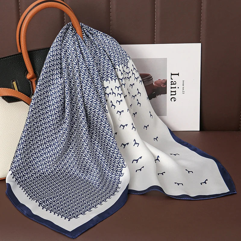 Luxury Print Satin Silk Square Scarfs