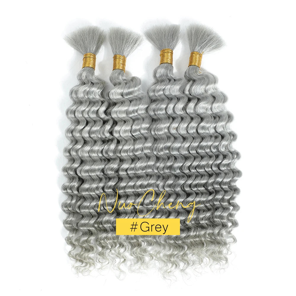 Deep Wave Bulk Human Hair for Braiding - Various Colors Available