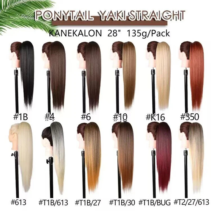Long Synthetic Clip In Drawstring Ponytails - Various Options Available