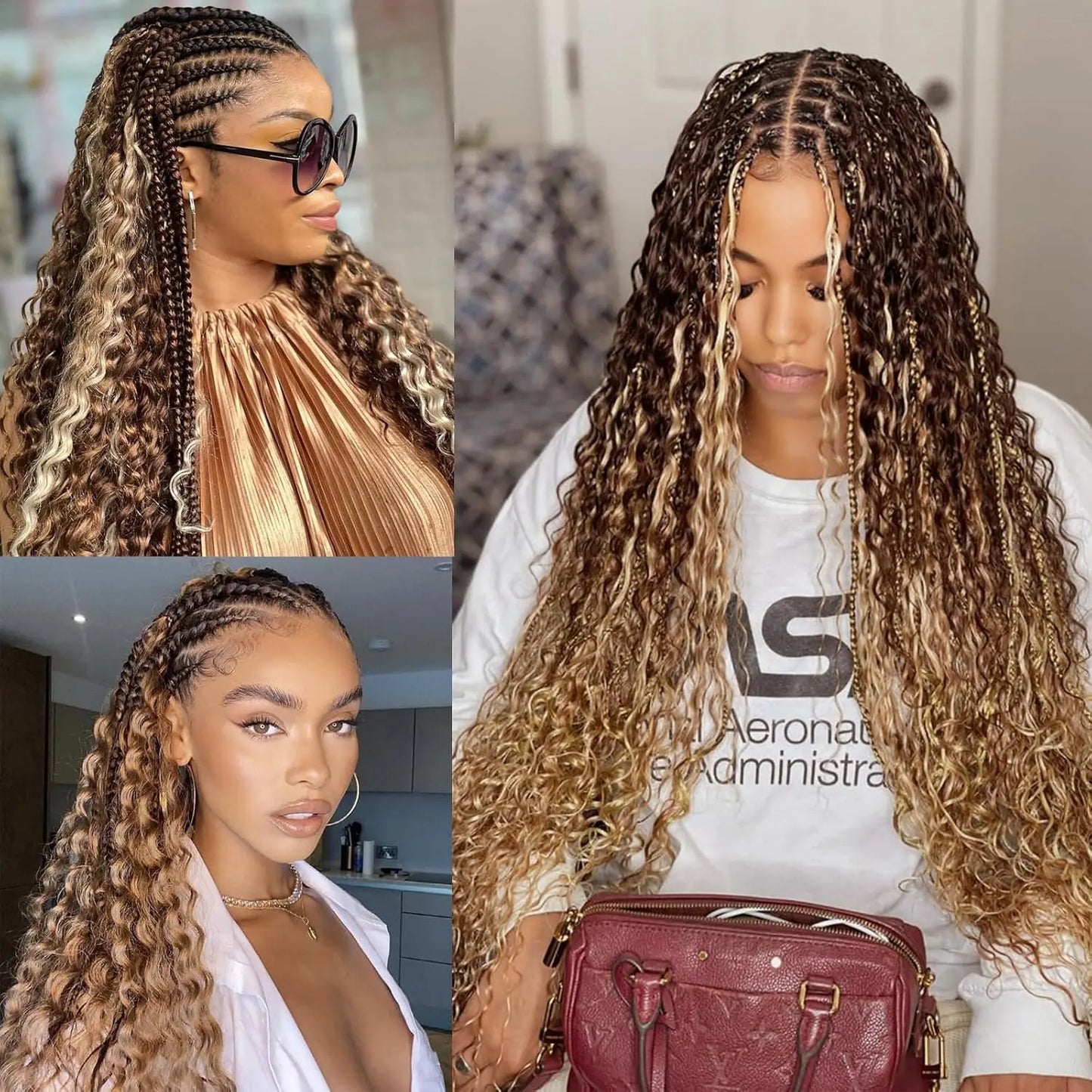 Deep Wave Unprocessed Human Hair for Braiding With No Weft (Boho Braiding) Various Colors & Lengths Available
