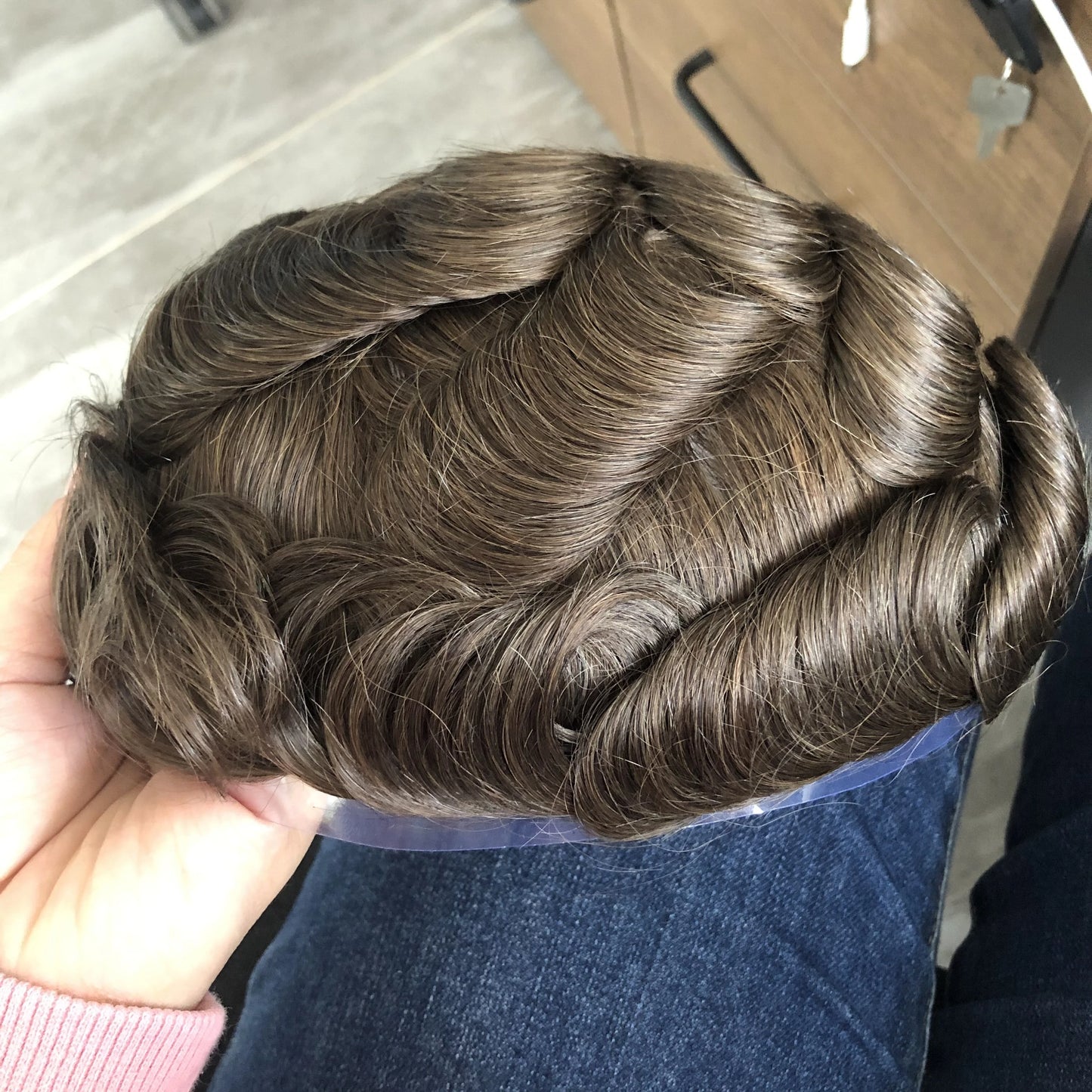 100% Human Hair Natural Hairline Skin Pu Thin 0.1mm Base, 110% Density ,Toupee/Replacement Unit - Various Options Available