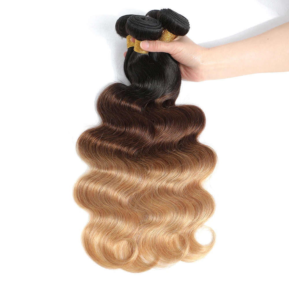 Body Wave Bundles Human Hair - Ombre Colored