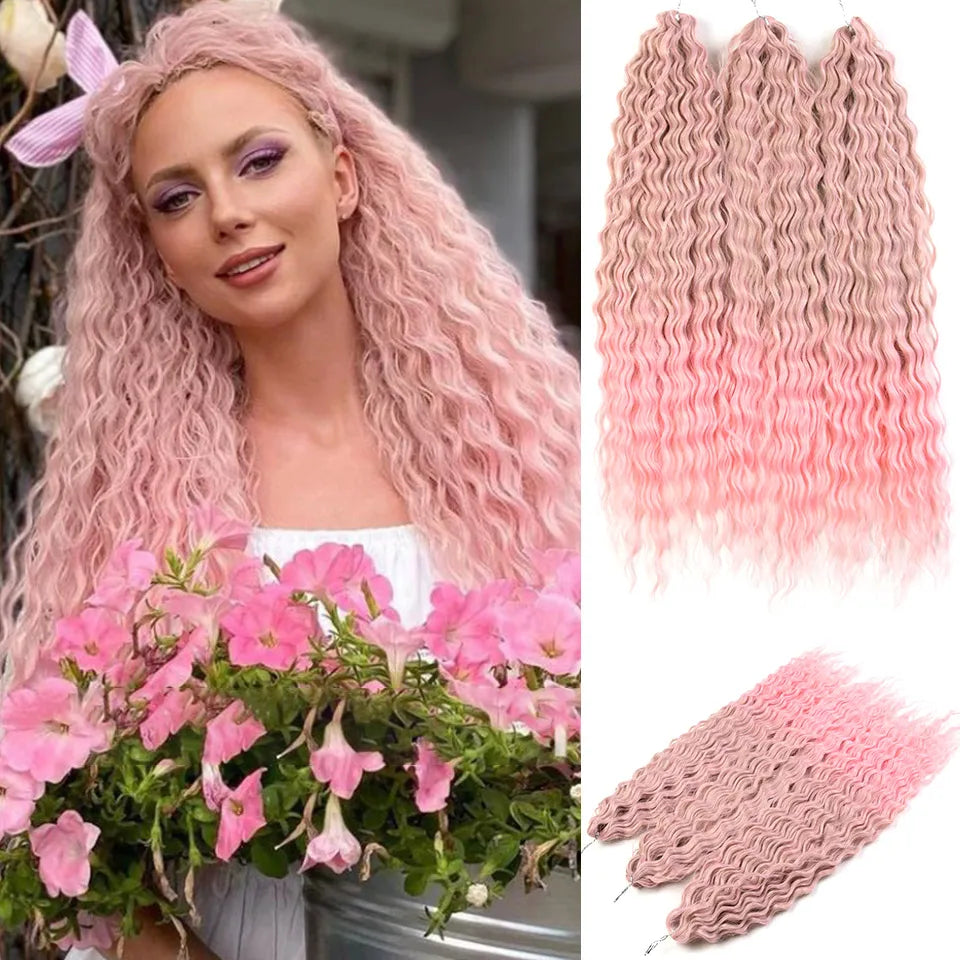 Water Wave Synthetic Crochet Hair 24 Inch - Various Colors Available