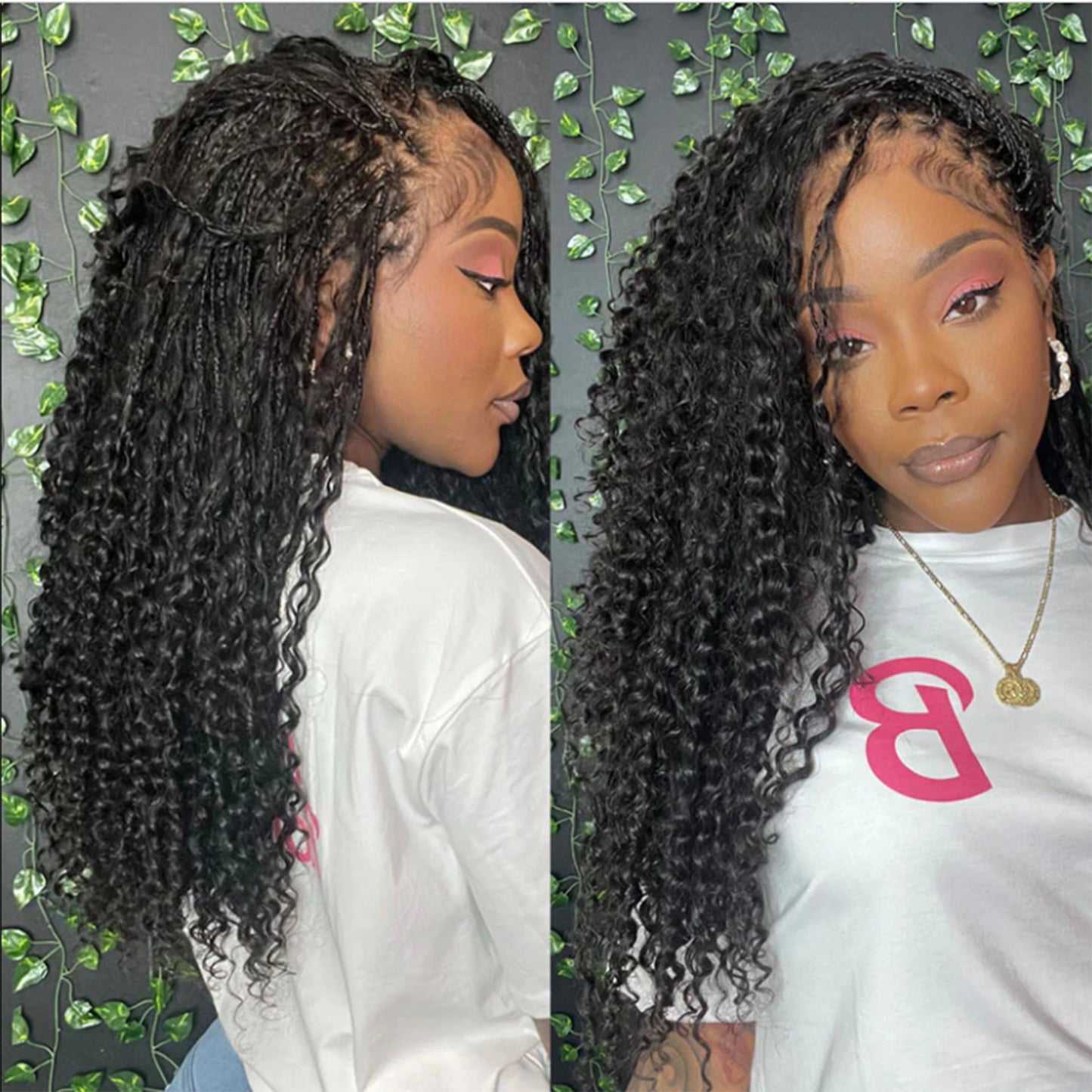 Crochet Boho Curly Human Hair Braids - Pre Looped