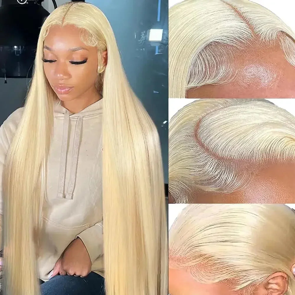 Straight Blonde HD Transparent Frontal Lace Human Hair Wig