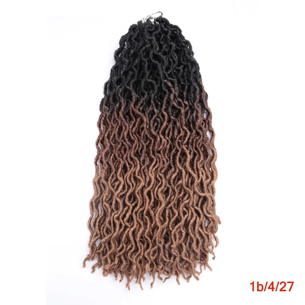 Curly Faux Locs Synthetic Crochet Pre-Stretched Hair - Various Colors Available
