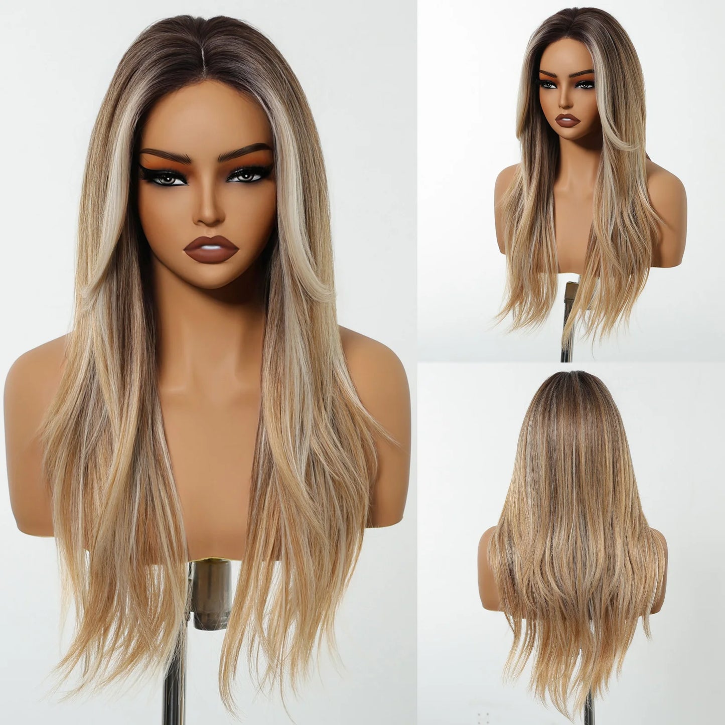 Long Straight Lace Front Synthetic Wig - Various Colors Available