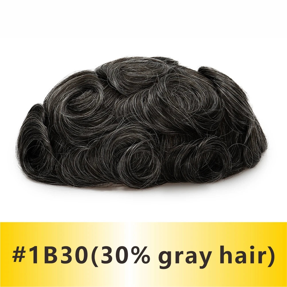 Natural Hairline Toupee Human Hair Double Knots Hair System - Various Options Available