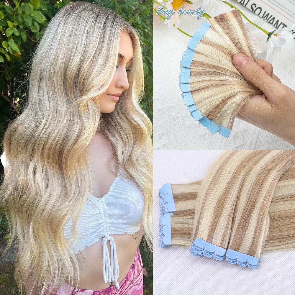 Mini Straight Invisible Seamless Double Sided Human Hair Tape Ins