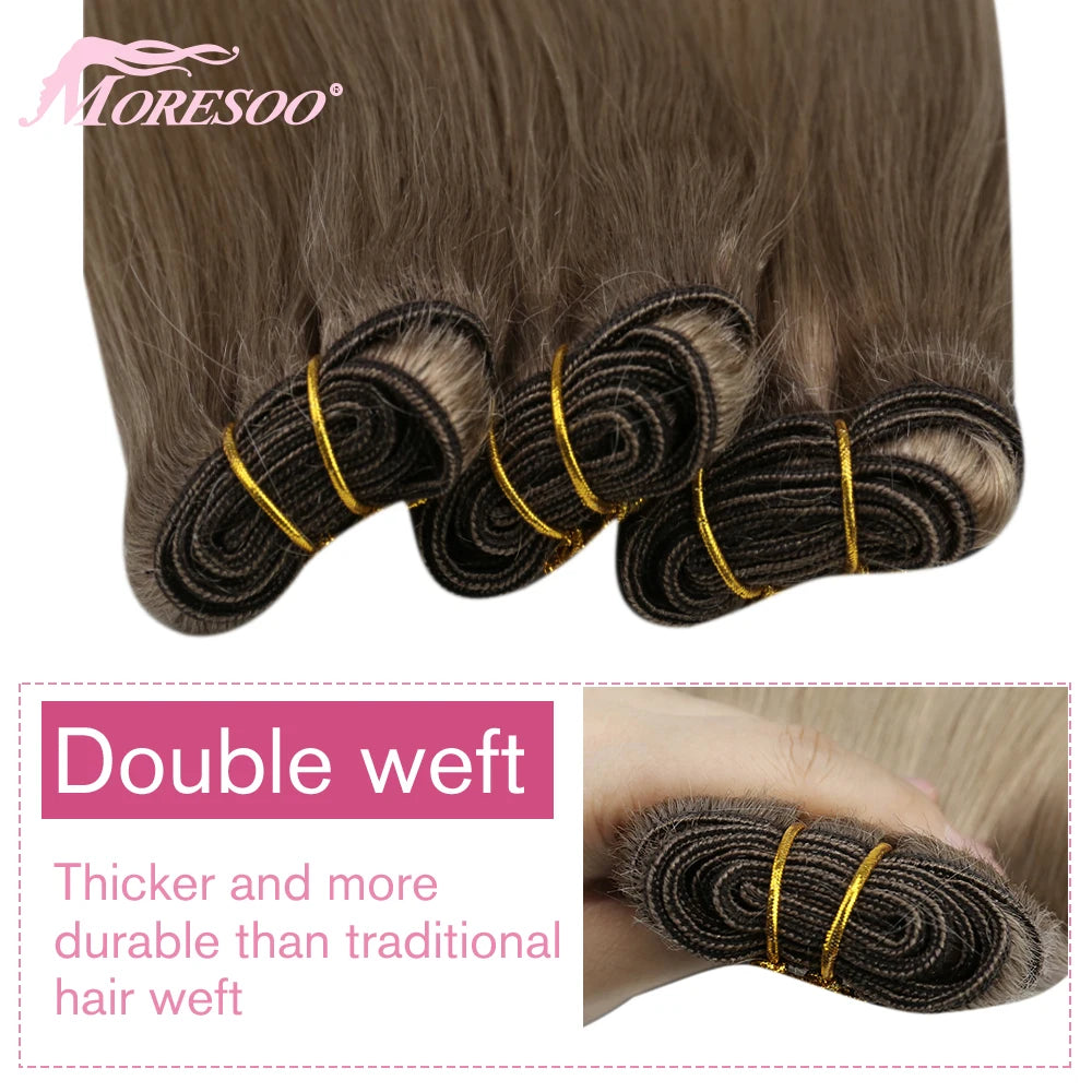 Straight Human Hair Bundles Weave Balayage Hair Pieces