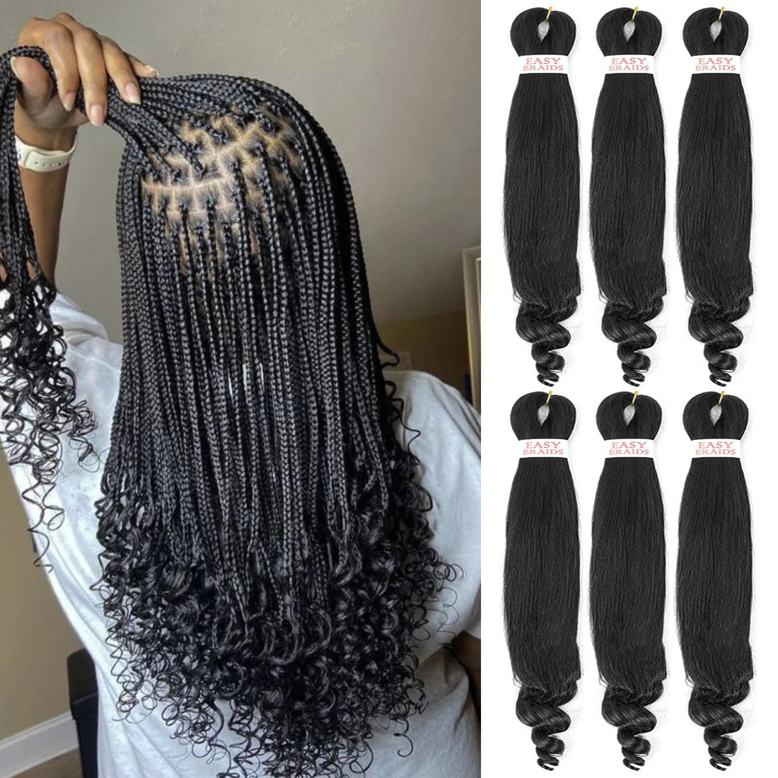 Pre-Stretched French Curly Synthetic Braiding Hair