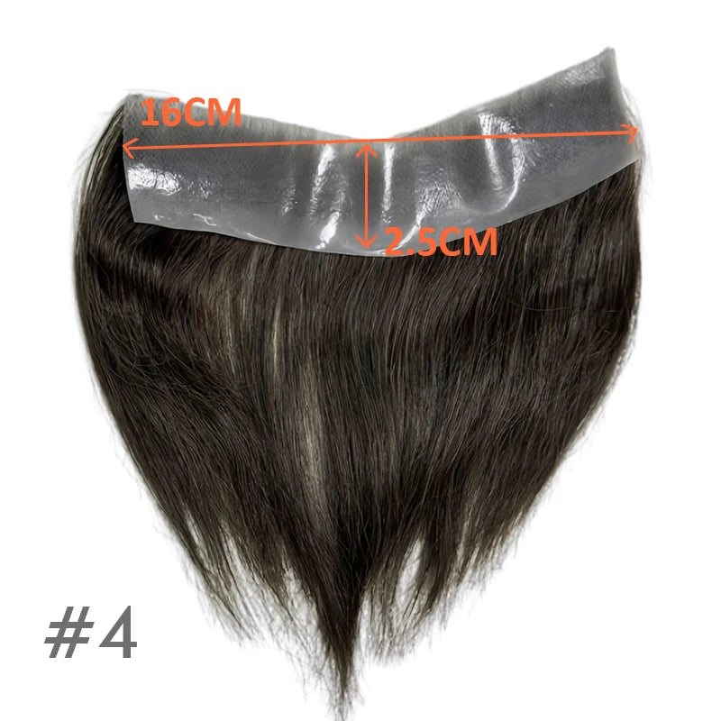 Straight 100% Human Remy Hair V Style Thin Skin Full PU Men's Capillary Prosthesis Frontal - Various Options Available