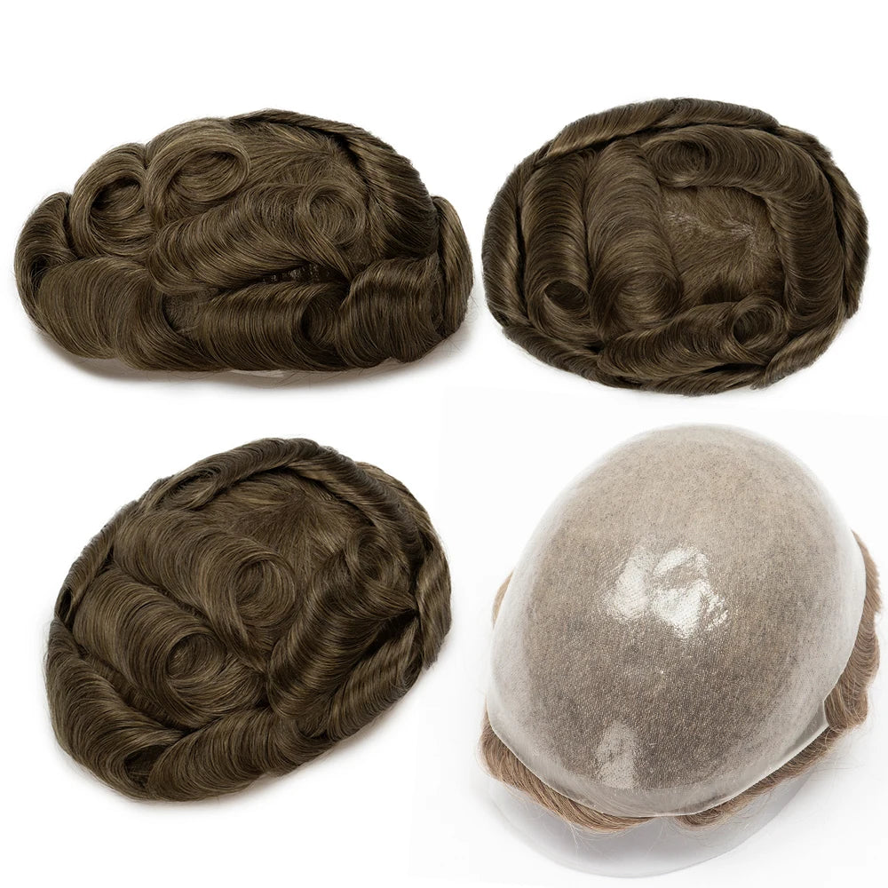 Natural Hairline Toupee Human Hair Double Knots Hair System - Various Options Available