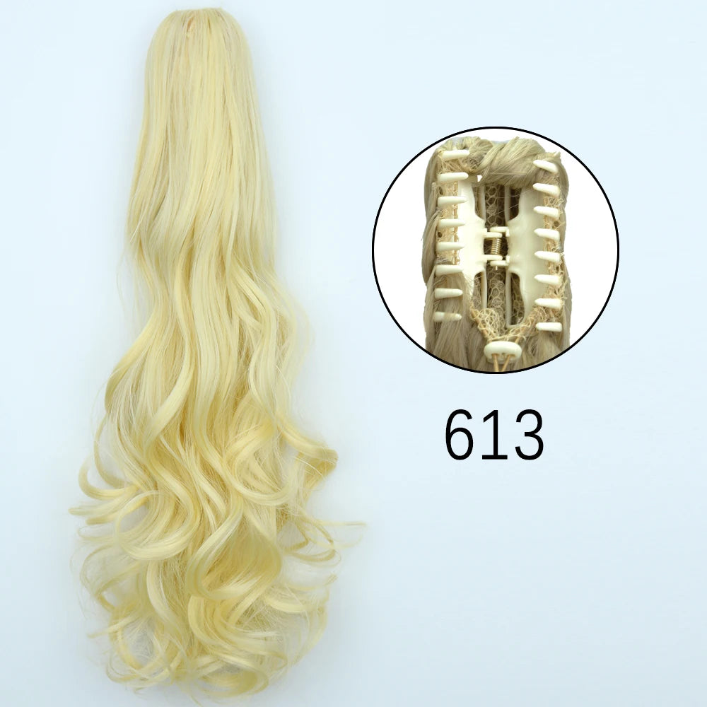 Synthetic Long Straight Claw Clip On 24Inch Ponytail