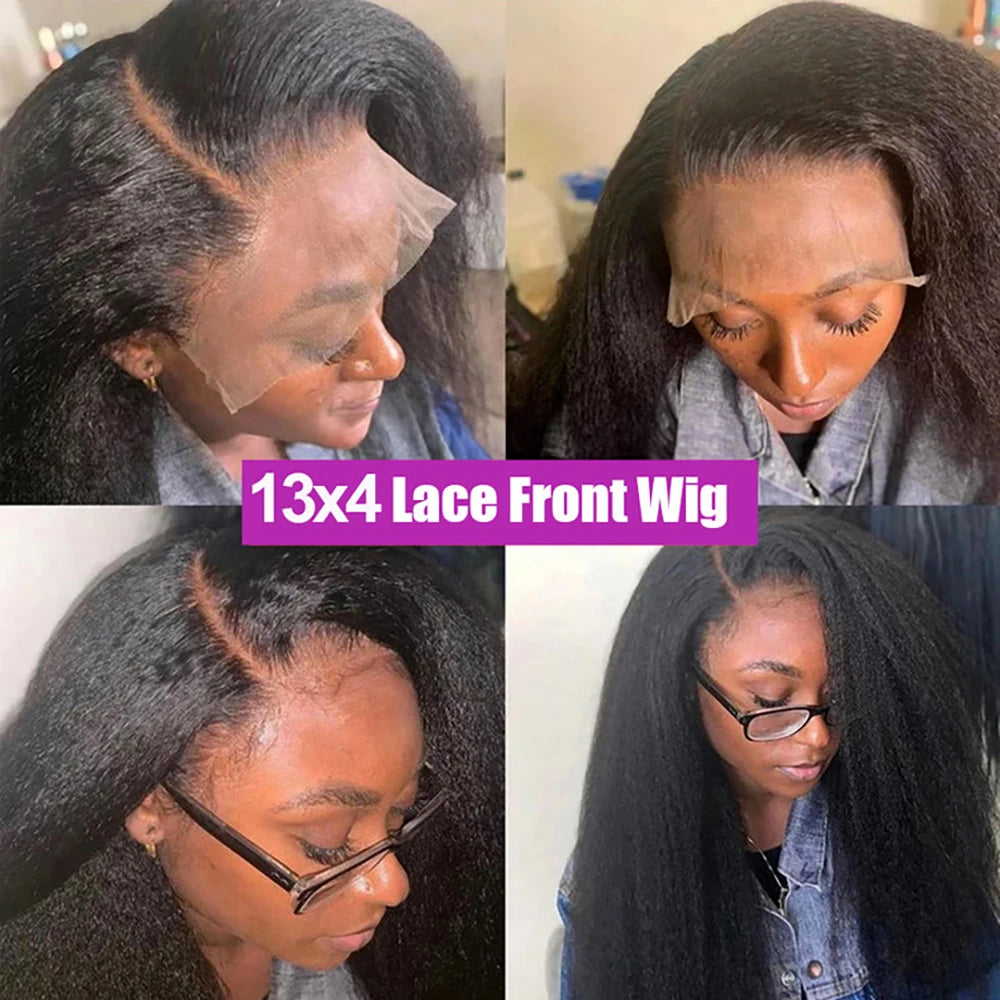 Kinky Yaki Straight - Pre Plucked HD Lace Front Human Hair Wig