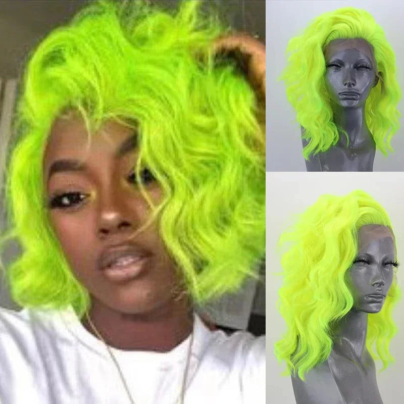 Water Wave Short Synthetic Lace Front Wigs - Various Colors Available