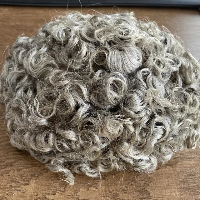 Full Skin Base 20mm Curly Human Hair- Durable Prosthesis System With Natural Frontline - Various Colors Available