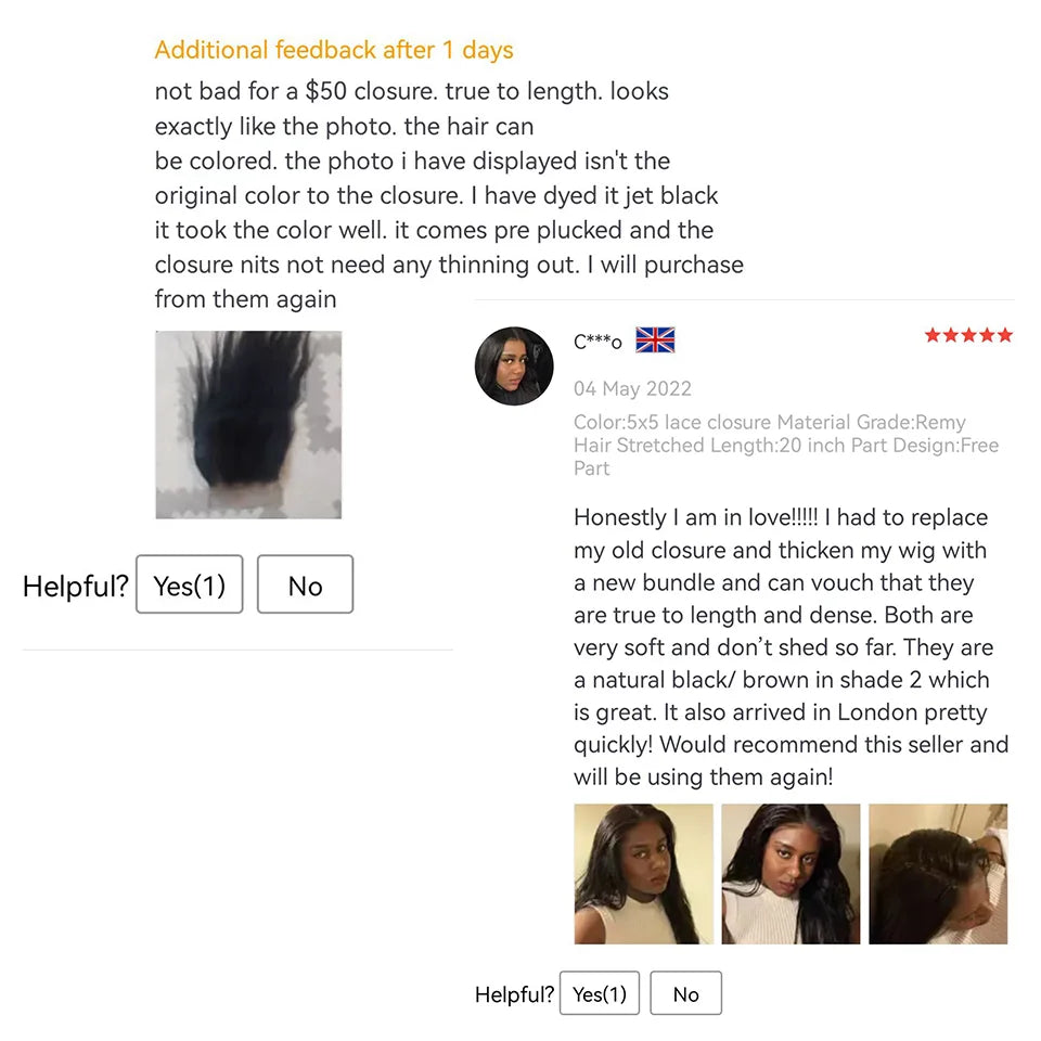 Brazilian Straight Human Hair Transparent Lace Frontal or Closure