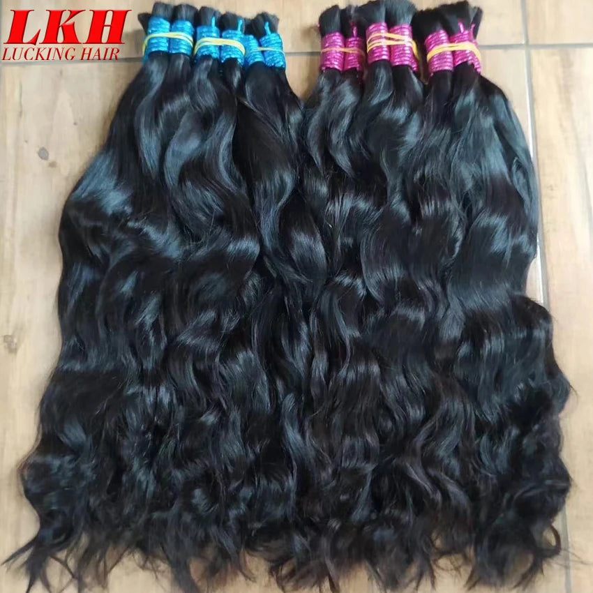 Indian Unprocessed Raw Human Hair Bundles For Braiding