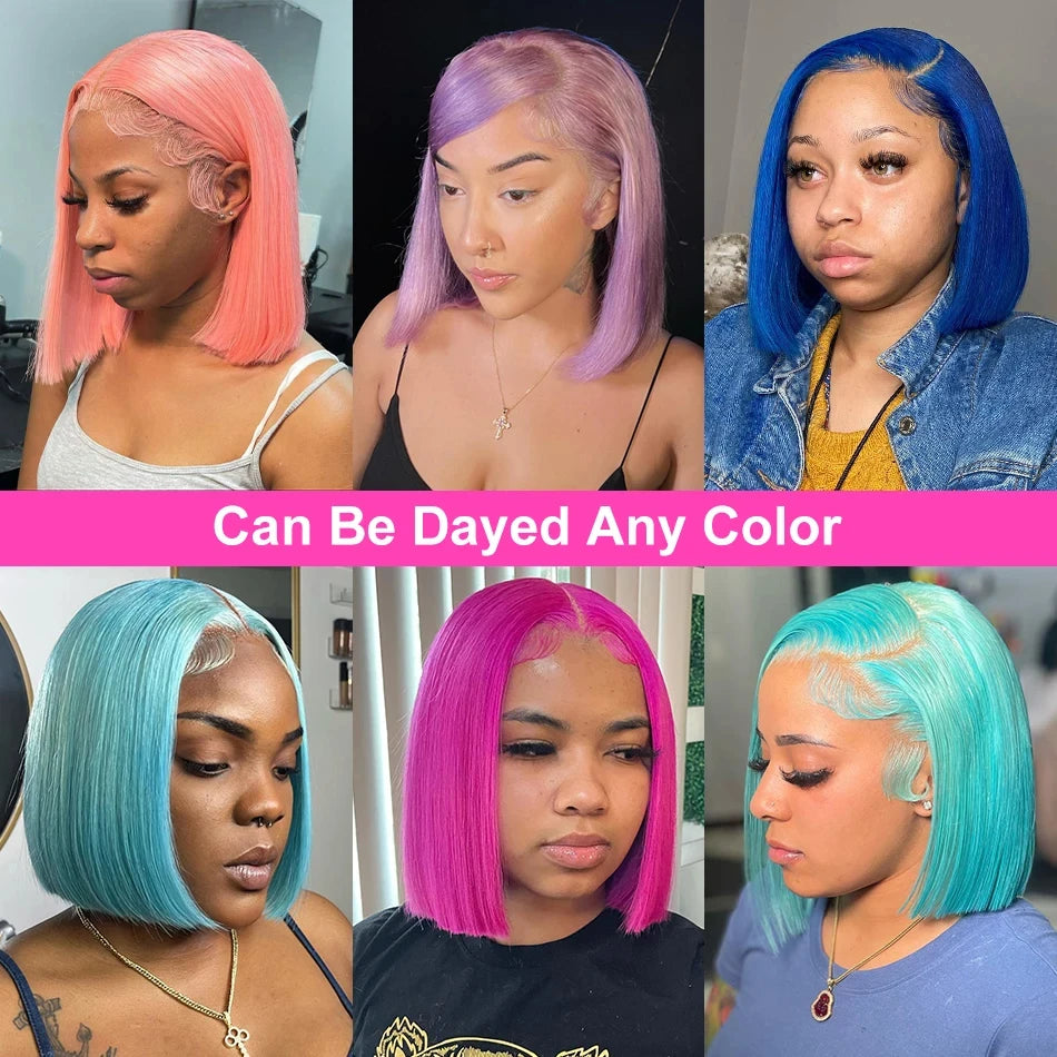 Blonde 613 Short Straight Bob Lace Front Human Hair Wig