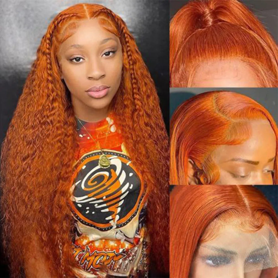 Orange Ginger Deep Wave - HD Lace Frontal Human Hair Wig