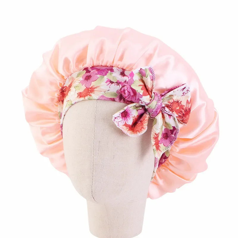 Girls Satin Wide Band Bonnet For Babies/Children