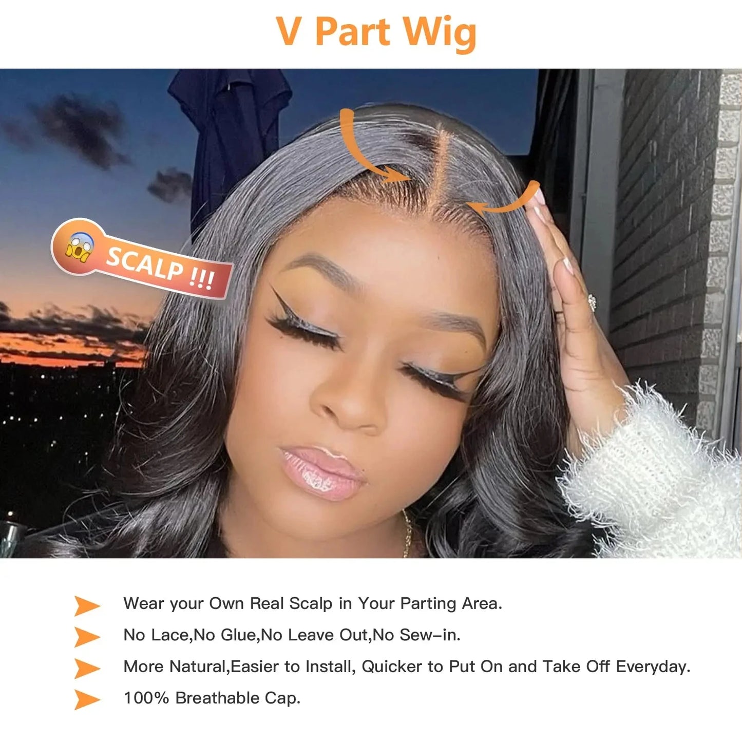 Straight U & V part Human Hair Wigs