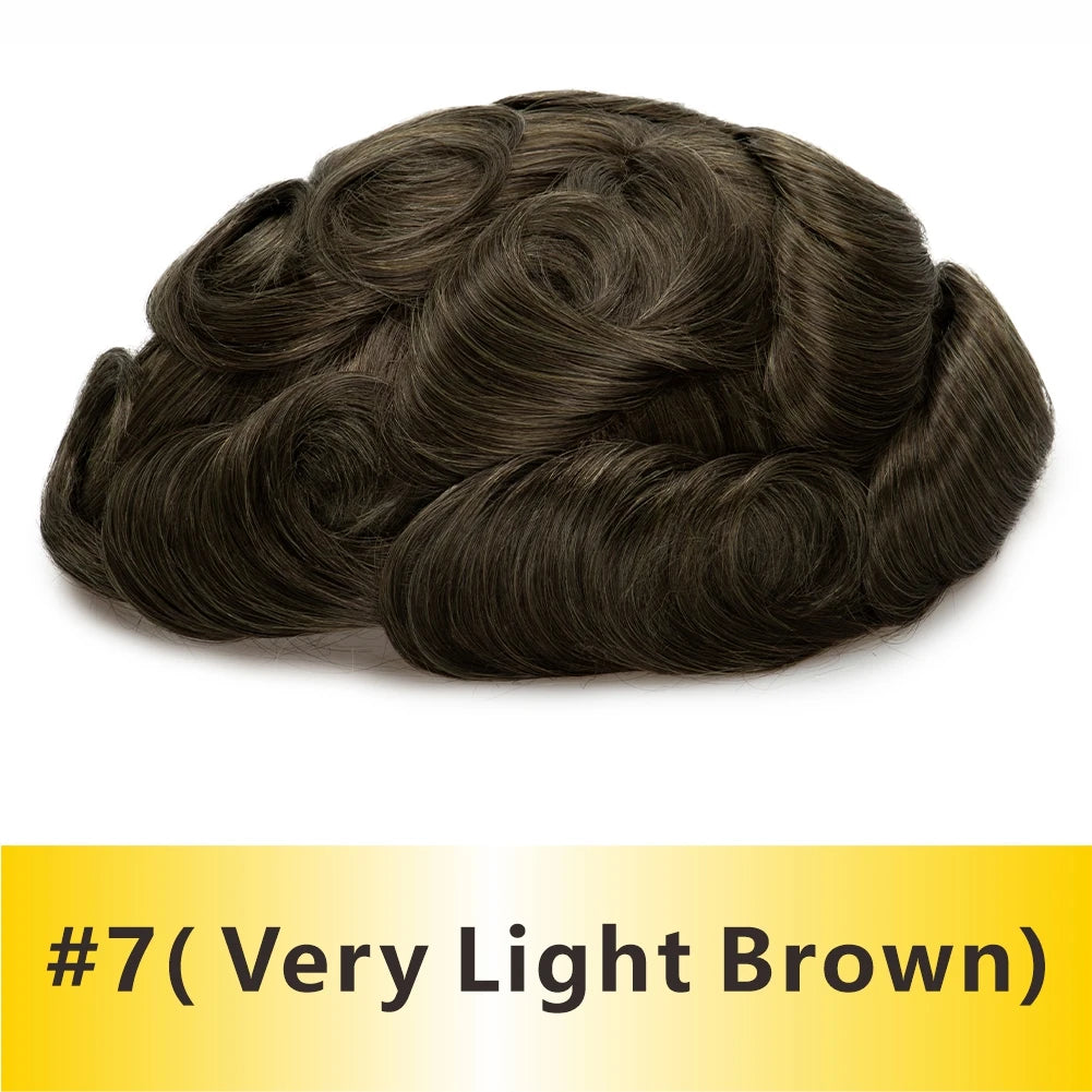 Natural Hairline Toupee Human Hair Double Knots Hair System - Various Options Available
