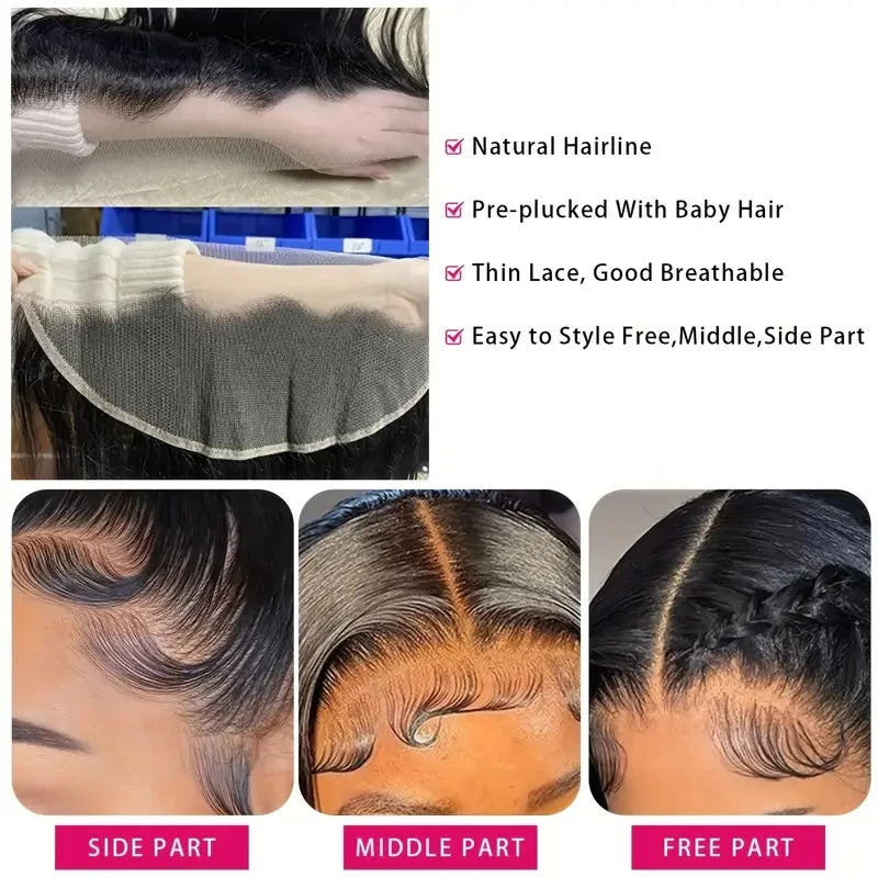 Straight Human Hair Transparent Lace Closures/Frontals