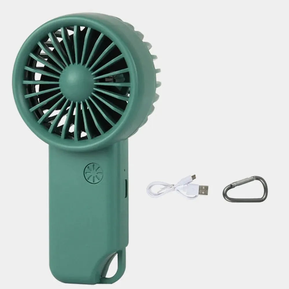 Portable Mini Rechargeable USB Charging Handheld Fan Built-in Battery 3 Speed Power - Various Colors Available