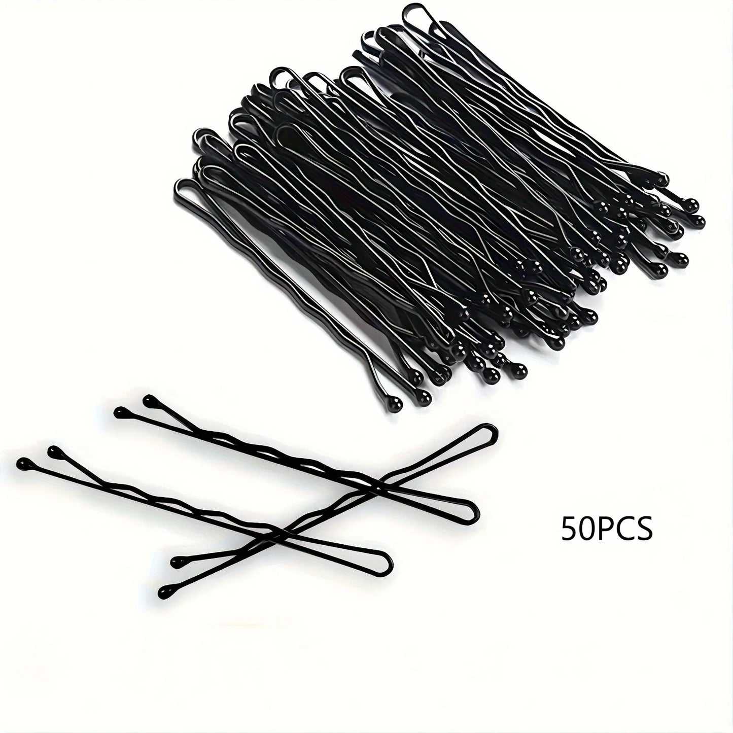 50/100pcs Classic Black 2.17inch Alloy Bobby Pins
