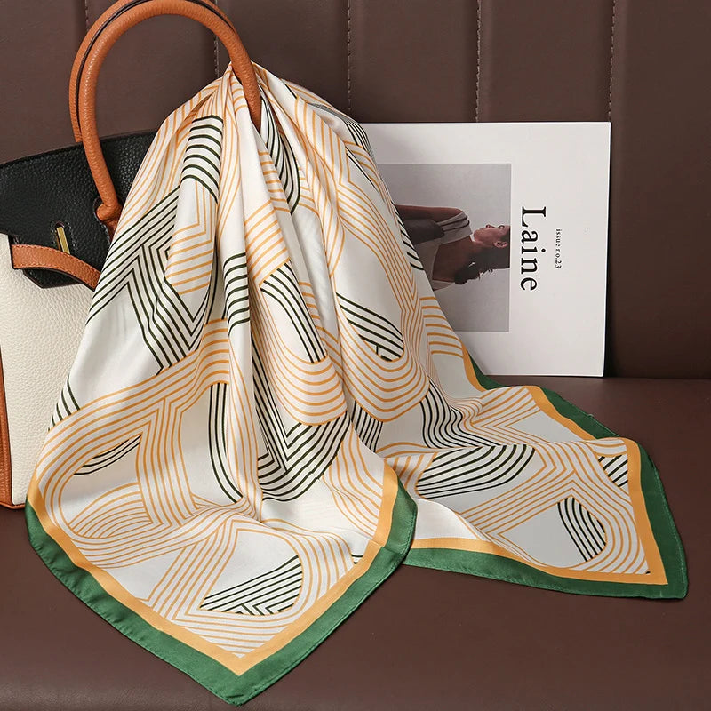 Luxury Print Satin Silk Square Scarfs
