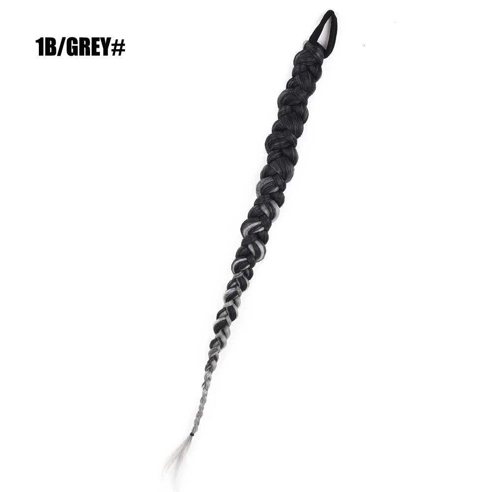 French Twist Braided Synthetic Chignon Ponytail With Hair Tie