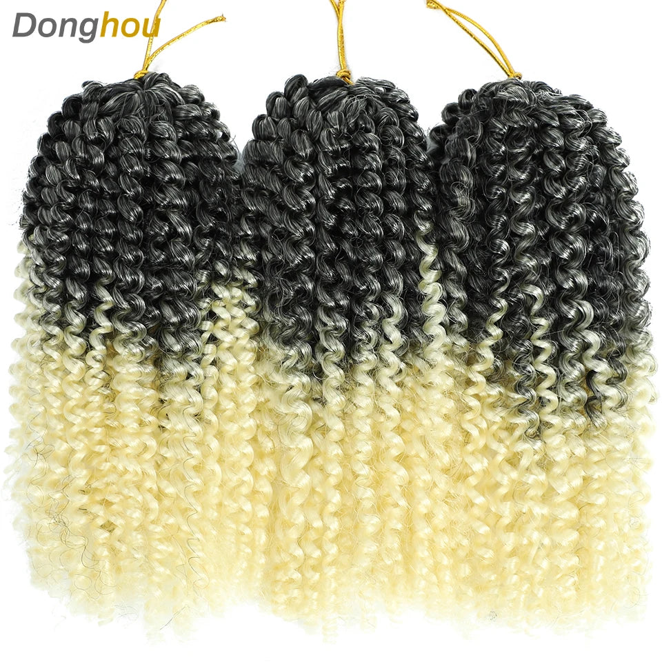 8 Inch Curly Passion Twist Synthetic Crochet Hair - Various Colors Available