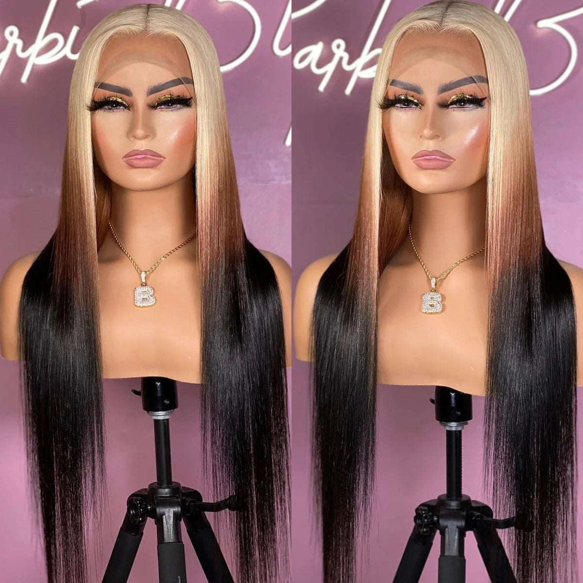 Ombre Synthetic Lace Front Wig , Long Straight or Body Wave Available
